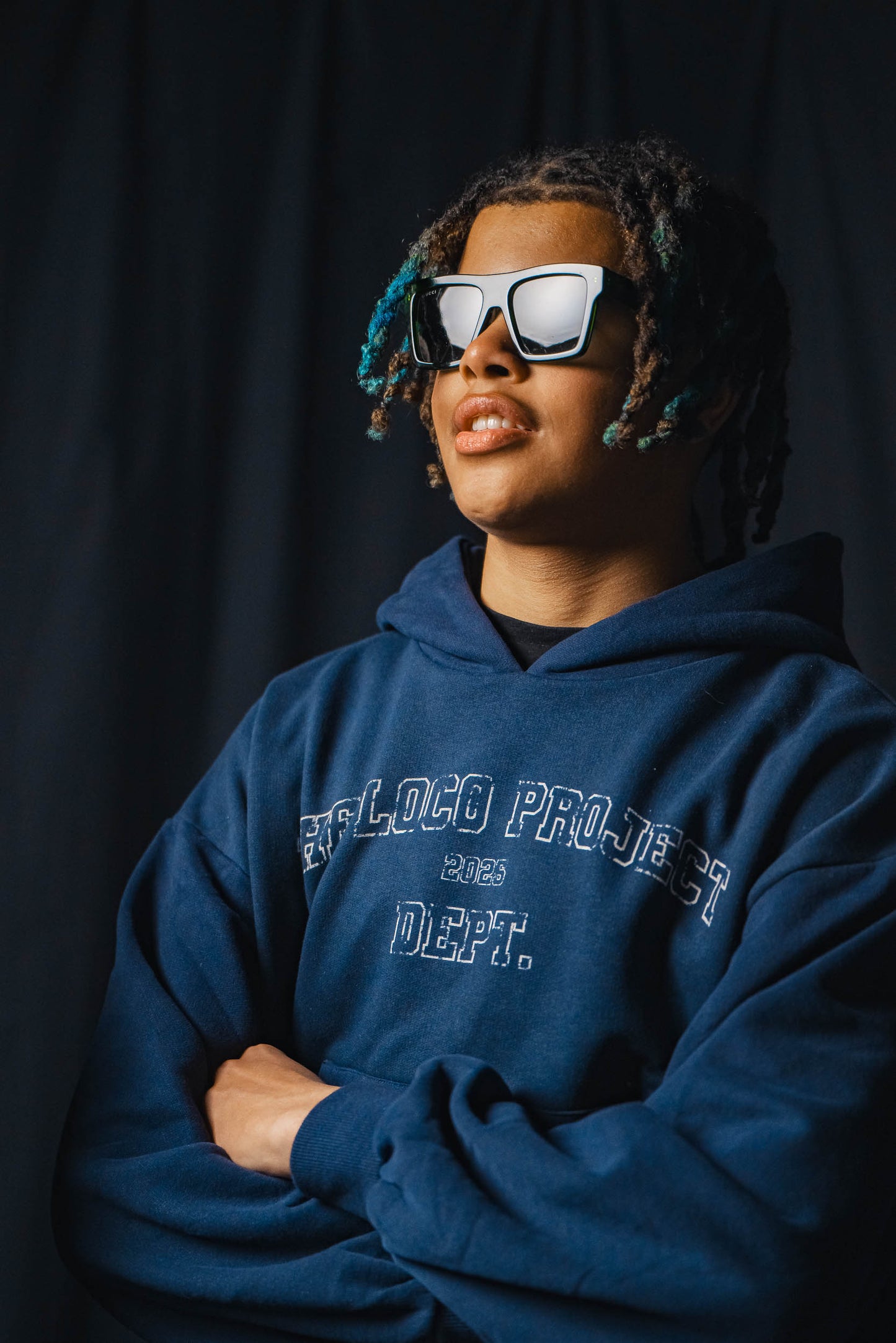 "THE LOCO PROJECT" Navy hoodie (only hoodie)